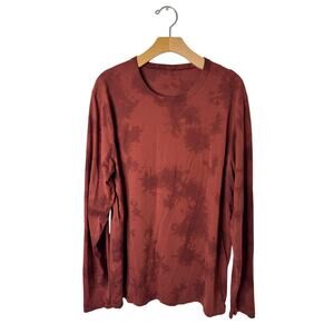 Lululemon Large The Fundamental Long Sleeve Shirt New Tide Shibori Date Brown